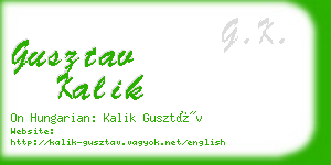 gusztav kalik business card